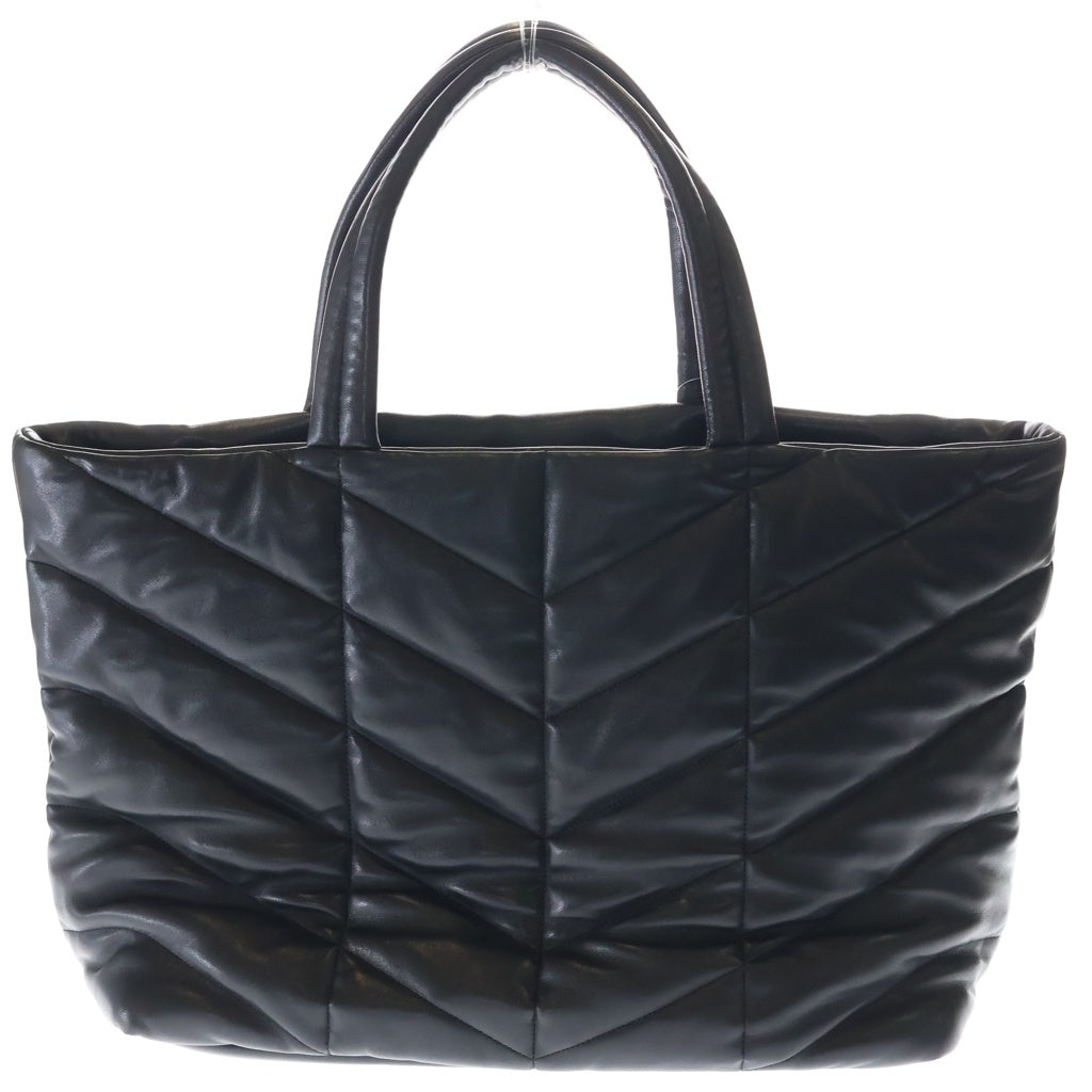 SAINT LAURENT PARIS(サンローランパリ) パファー キルティング レザー トートバッグ ハンドバッグ ブラック 752888