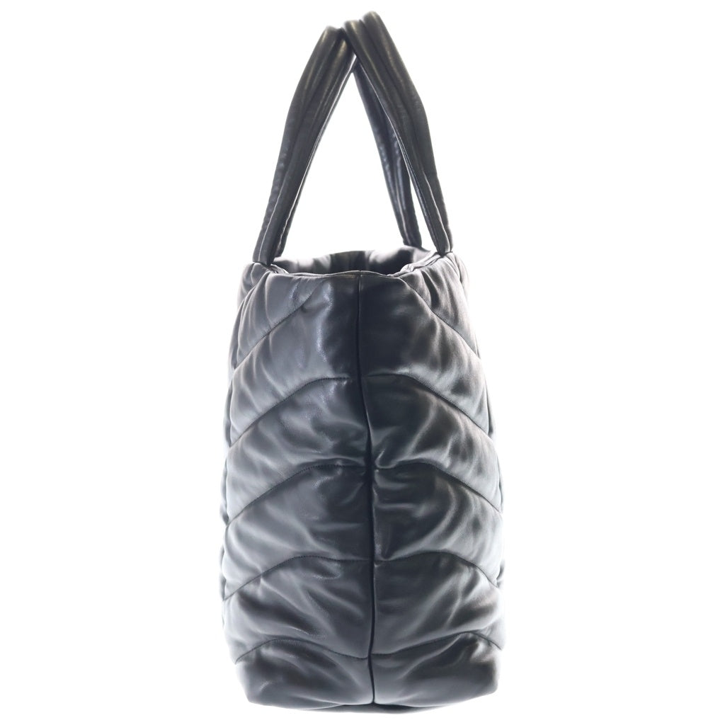 SAINT LAURENT PARIS(サンローランパリ) パファー キルティング レザー トートバッグ ハンドバッグ ブラック 752888