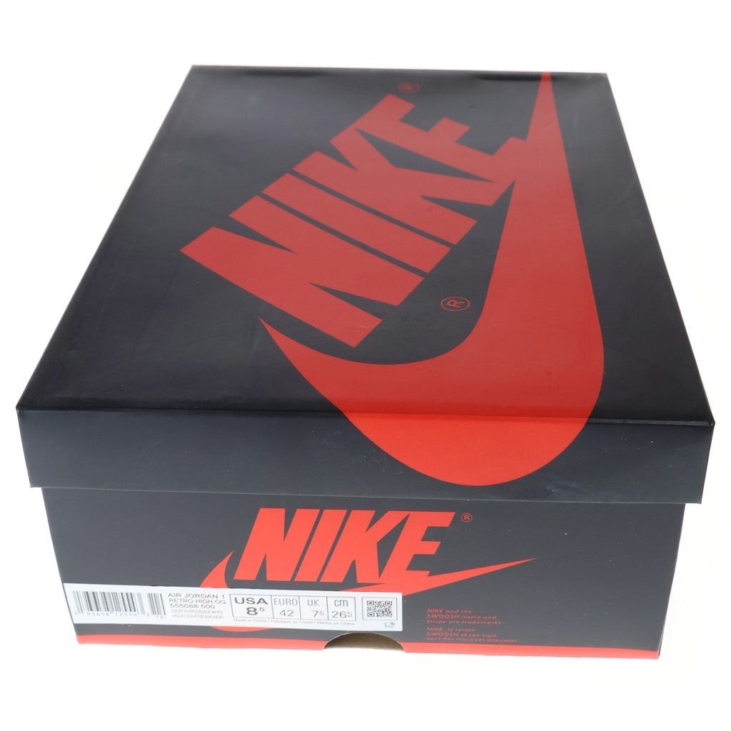 NIKE(ナイキ) AIR JORDAN 1 RETRO HIGH OG COURT PURPLE 555088-500 エアジョーダン1 レトロ コートパープル ハイカットスニーカー ホワイト/パープル US8.5/26.5cm