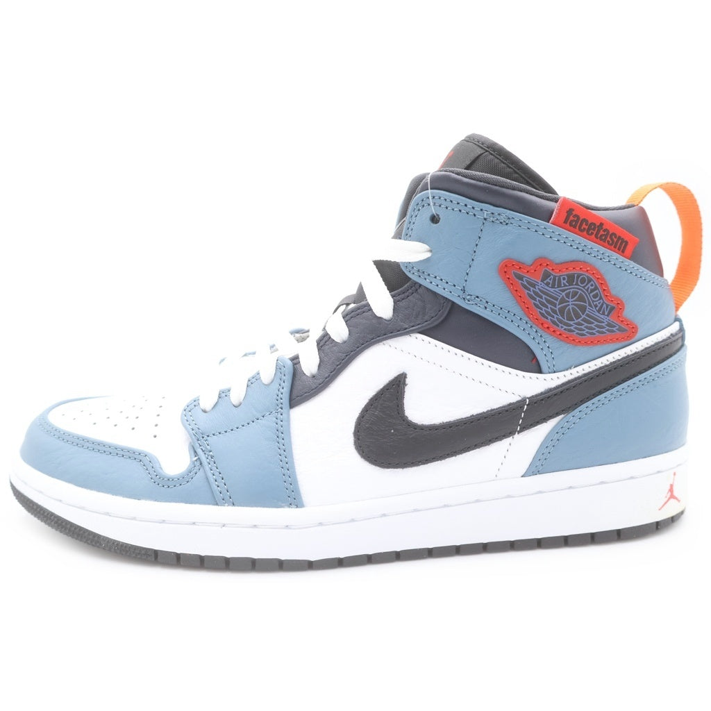NIKE(ナイキ) ×FACETASM AIR JORDAN 1 MID CU2802-100 ファセッタズム エアジョーダン1 ミッドカットスニーカー ホワイト/ブルー US9/27cm