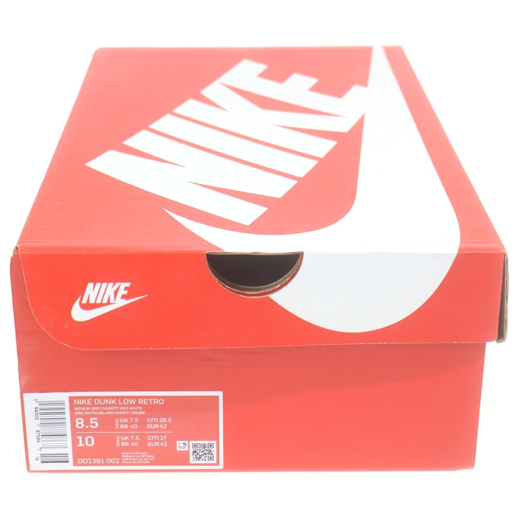 NIKE(ナイキ) DUNK LOW DD1391-002 ダンク ローカットスニーカー レッド/グレー US8.5/26.5cm