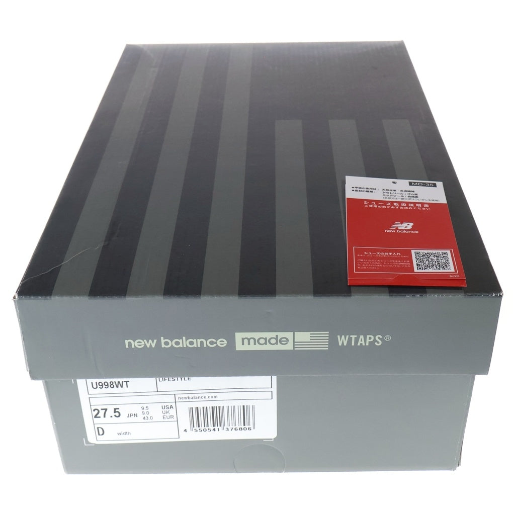 New Balance(ニューバランス) ×WTAPS U998WT ダブルタップス スエード ローカットスニーカー グレー US9.5/27.5cm