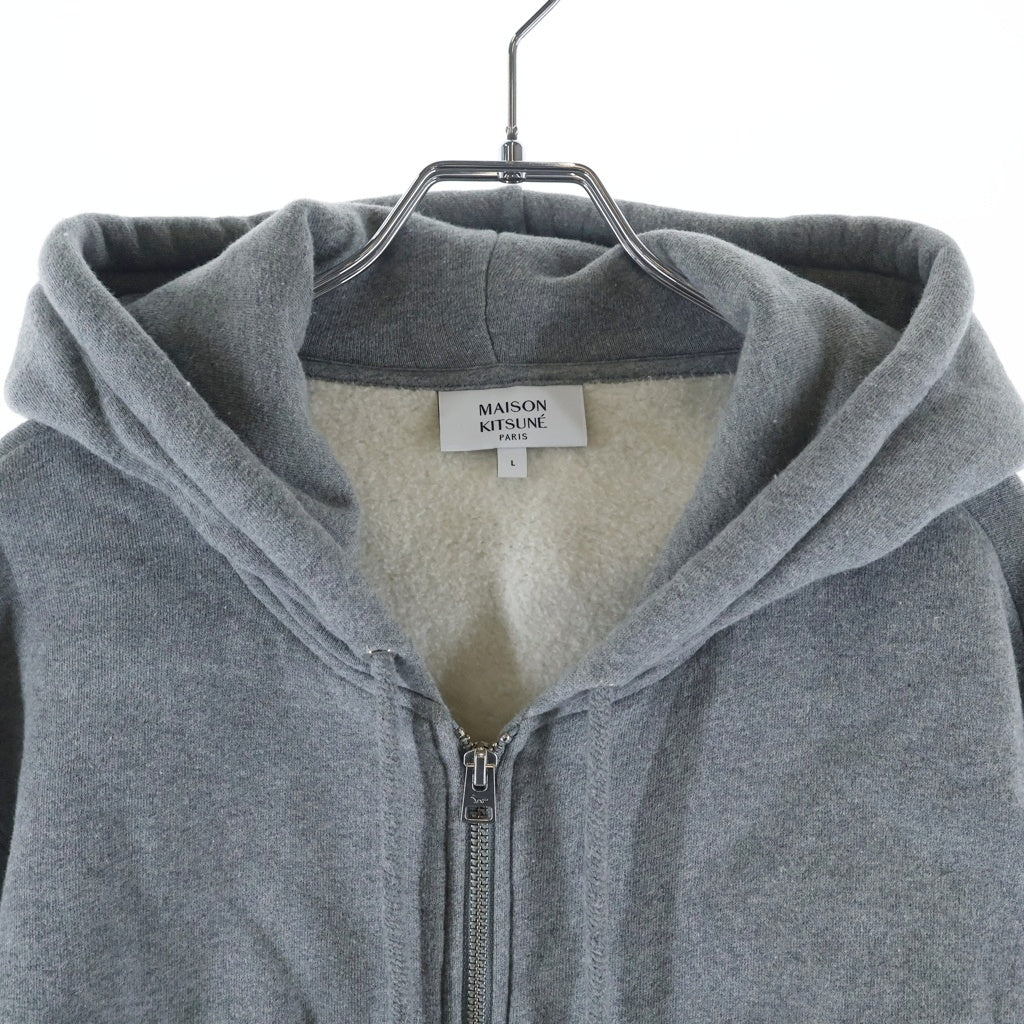 MAISON KITSUNE(メゾンキツネ) フォックス ヘッドパッチ ジップアップ スウェットパーカー グレー MM00714KM0307