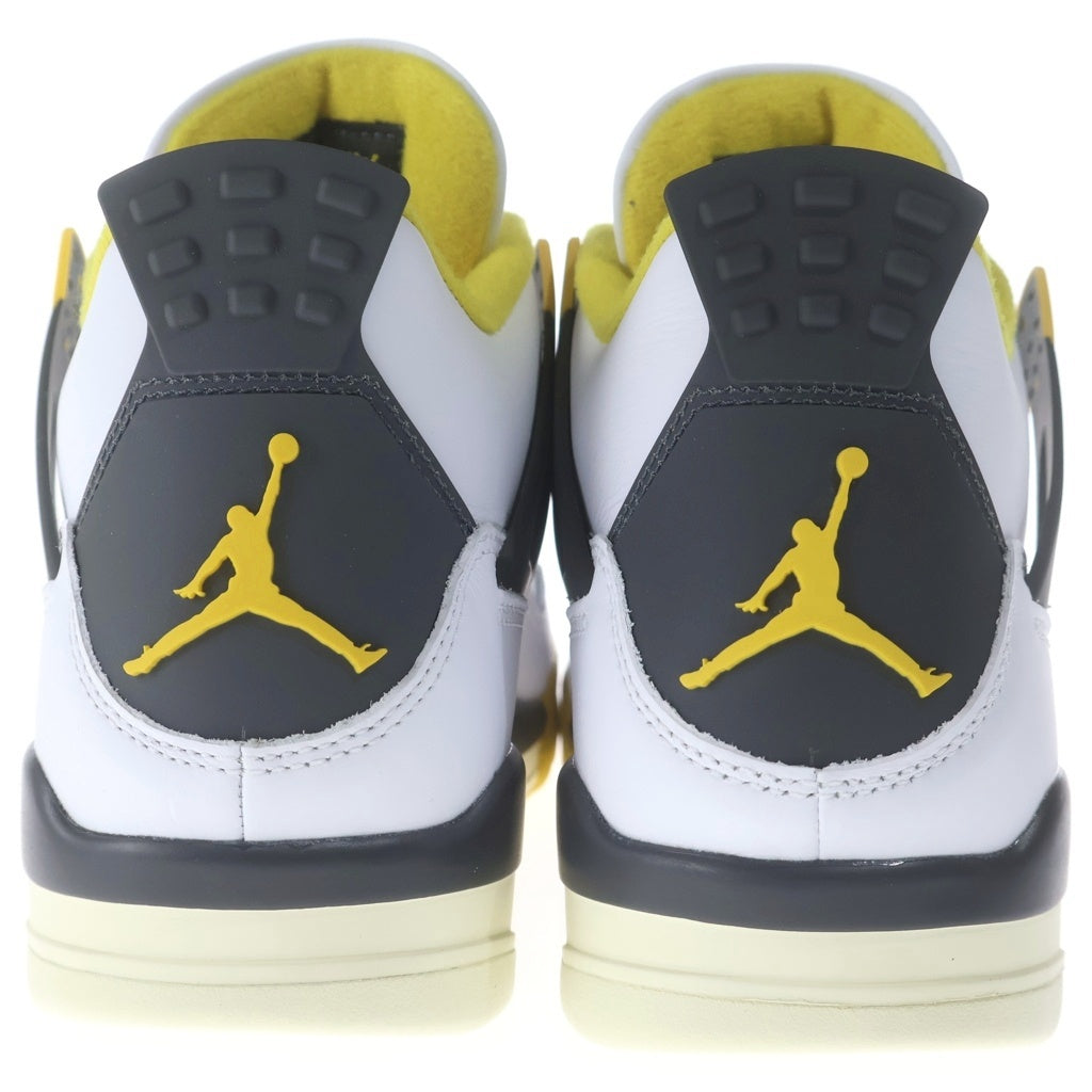 NIKE(ナイキ) WMNS AIR JORDAN 4 RETRO VIVID SULFUR AQ9129-101 エアジョーダン4 ミッドカットスニーカー ホワイト/イエロー/ブラック US12/29cm