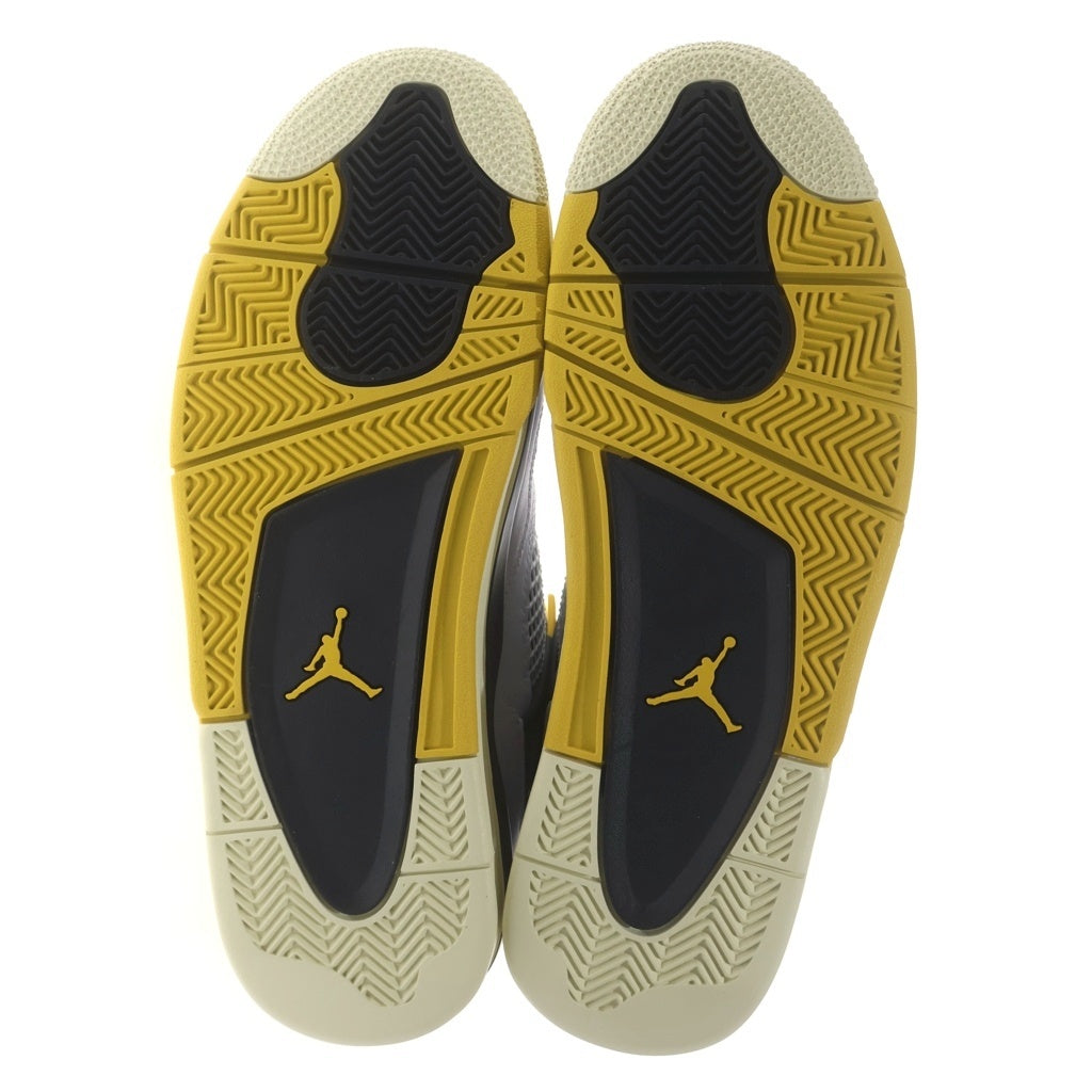 NIKE(ナイキ) WMNS AIR JORDAN 4 RETRO VIVID SULFUR AQ9129-101 エアジョーダン4 ミッドカットスニーカー ホワイト/イエロー/ブラック US12/29cm