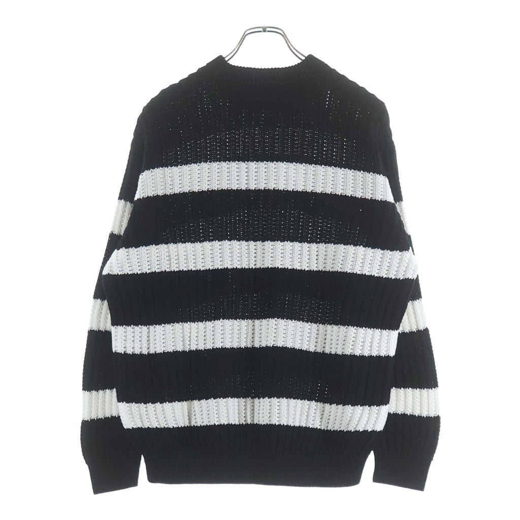 SUPREME(シュプリーム) 25SS Loose Gauge Small Box Sweater ルーズゲージ スモールボックスロゴ ボーダー コットン ニット セーター ブラック/ホワイト