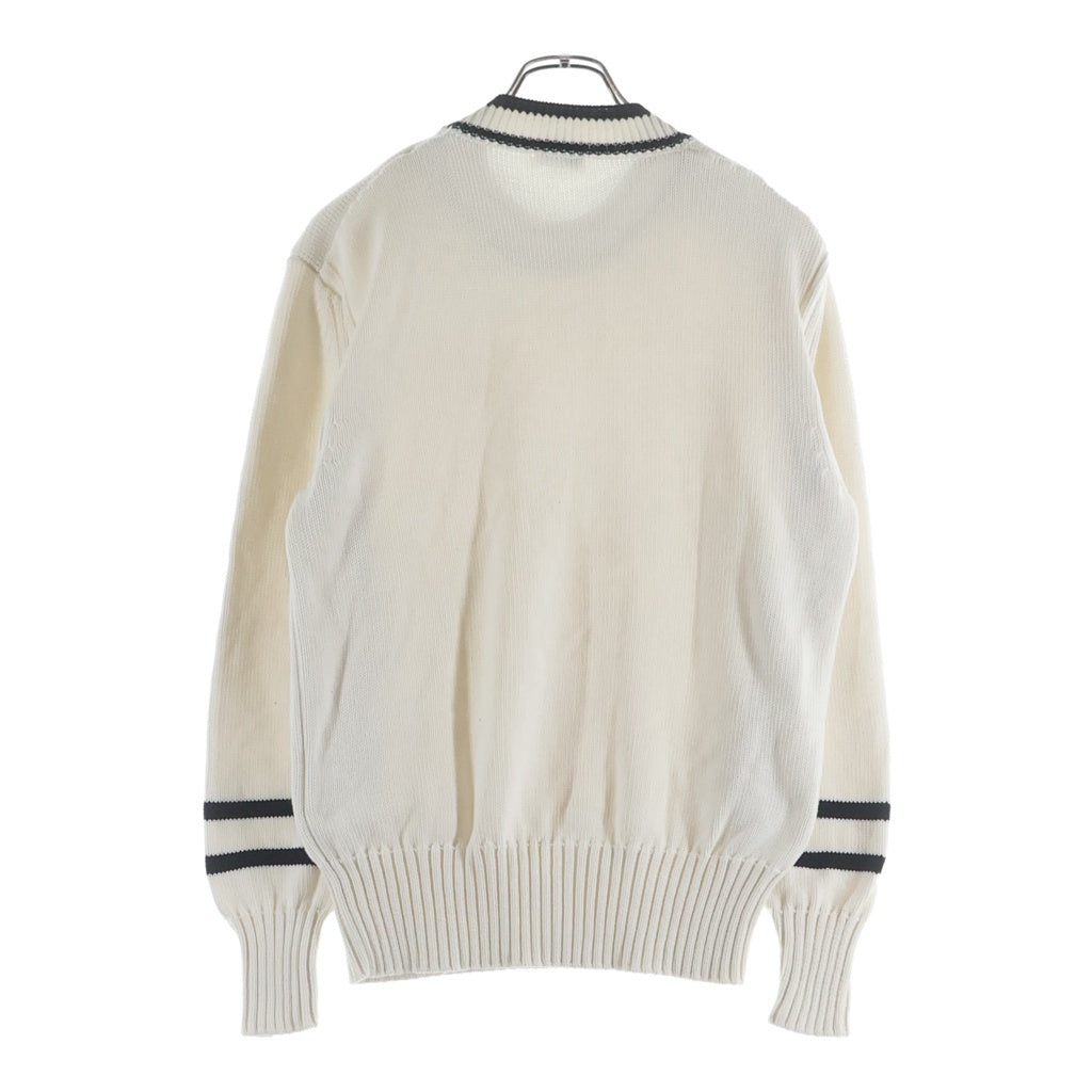 MONCLER(モンクレール) 23AW モノグラムパッチ コットン ニット セーター ホワイト I20919C00002 M1509