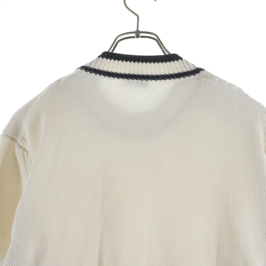 MONCLER(モンクレール) 23AW モノグラムパッチ コットン ニット セーター ホワイト I20919C00002 M1509