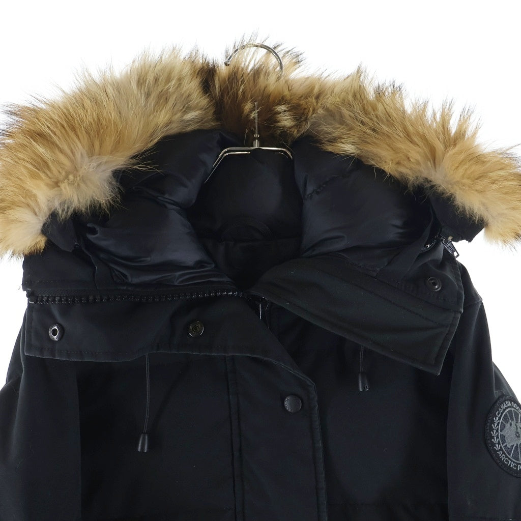 CANADA GOOSE(カナダグース) BLACK LABEL SHELBURNE PARKA ブラックレーベル シェルバーンパーカー ファーフーデッド ロング ダウンジャケット ブラック レディース 3802LB