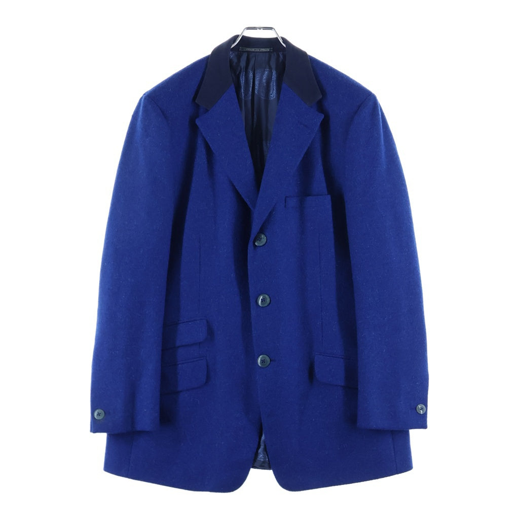 GIANNI VERSACE(ジャンニ ヴェルサーチ) ラペル切替 3B ウール テーラードジャケット ブルー