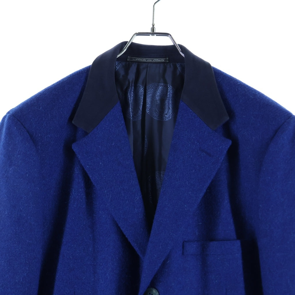 GIANNI VERSACE(ジャンニ ヴェルサーチ) ラペル切替 3B ウール テーラードジャケット ブルー