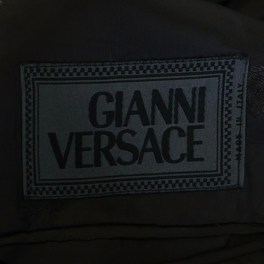 GIANNI VERSACE(ジャンニ ヴェルサーチ) ピークドラペルカラー 2B カシミヤ ウール テーラードジャケット グレー