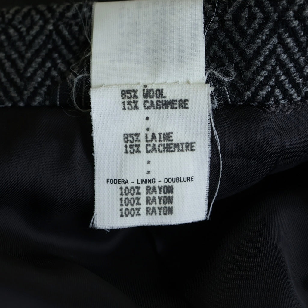 GIANNI VERSACE(ジャンニ ヴェルサーチ) ピークドラペルカラー 2B カシミヤ ウール テーラードジャケット グレー