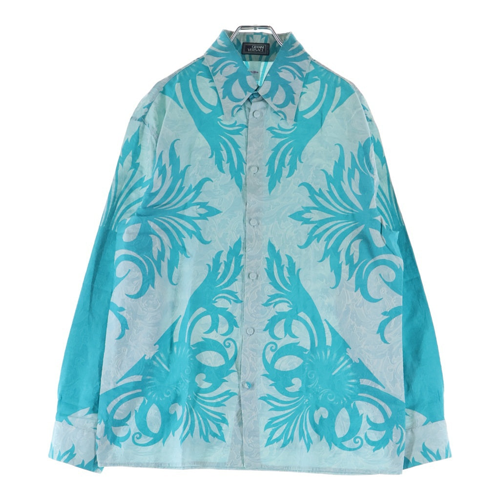 GIANNI VERSACE 長袖 花柄シャツ GIANNI VERSACE(ジャンニ ヴェルサーチ) 総柄 長袖シャツ ブルー