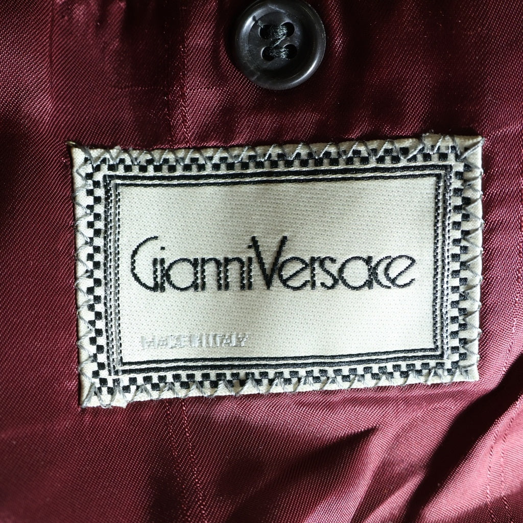 GIANNI VERSACE(ジャンニ ヴェルサーチ) カシミヤ ウール 2B ダブルテーラードジャケット ボルドー