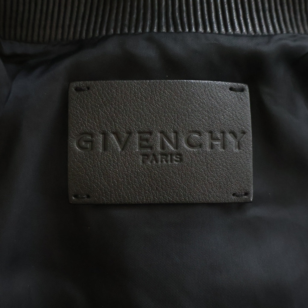 GIVENCHY(ジバンシィ) ジップアップ ラムレザー ボンバージャケット ブルゾン ブラック BM00K660TC