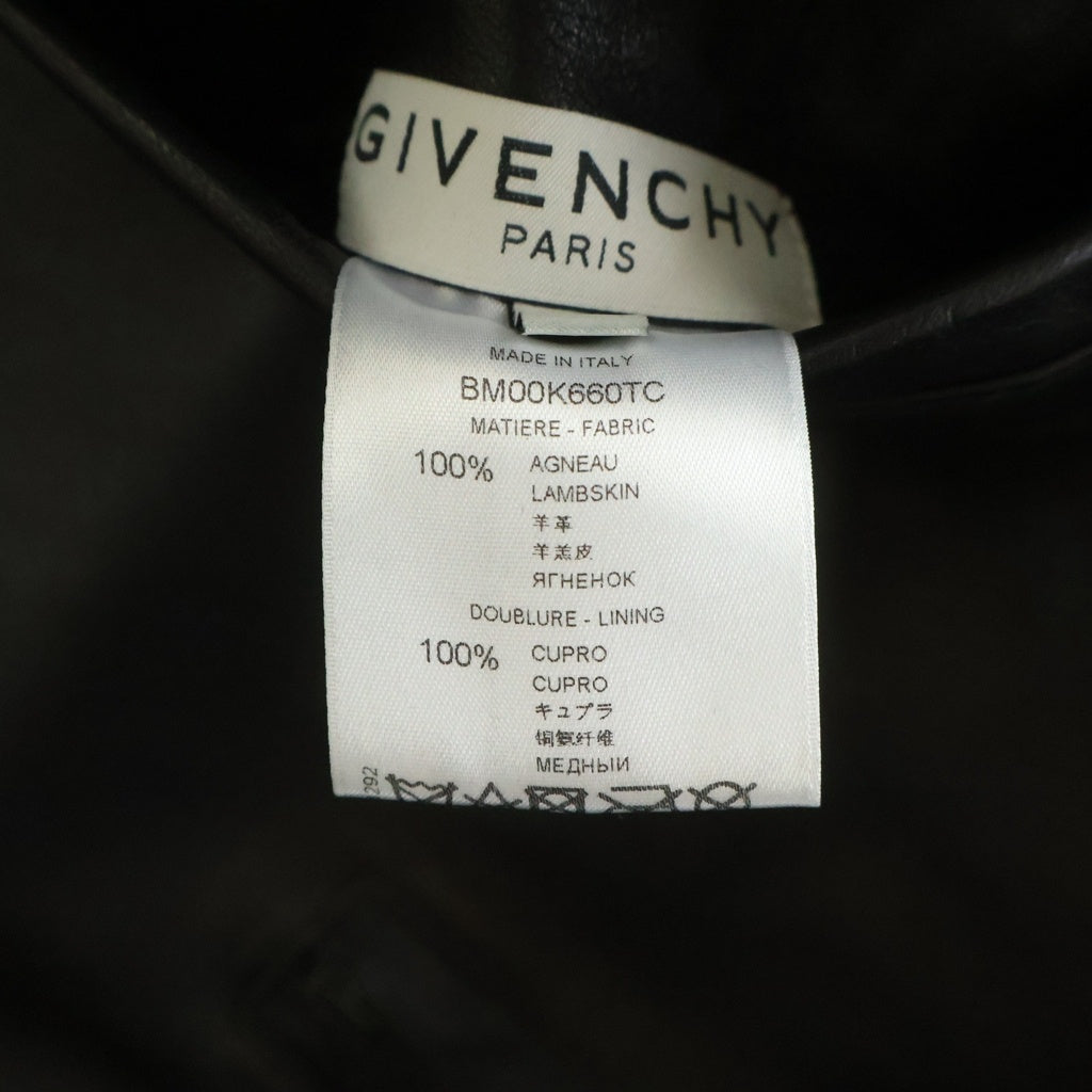 GIVENCHY(ジバンシィ) ジップアップ ラムレザー ボンバージャケット ブルゾン ブラック BM00K660TC