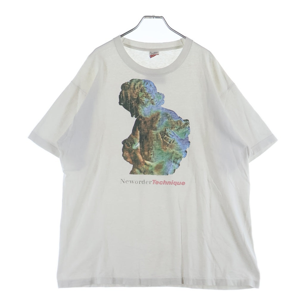 VINTAGE(ヴィンテージ) 80S VINTAGE NEW ORDER TECHNIQUE ヴィンテージ ニューオーダー テクニック 両面 プリント 半袖Tシャツカットソー ホワイト
