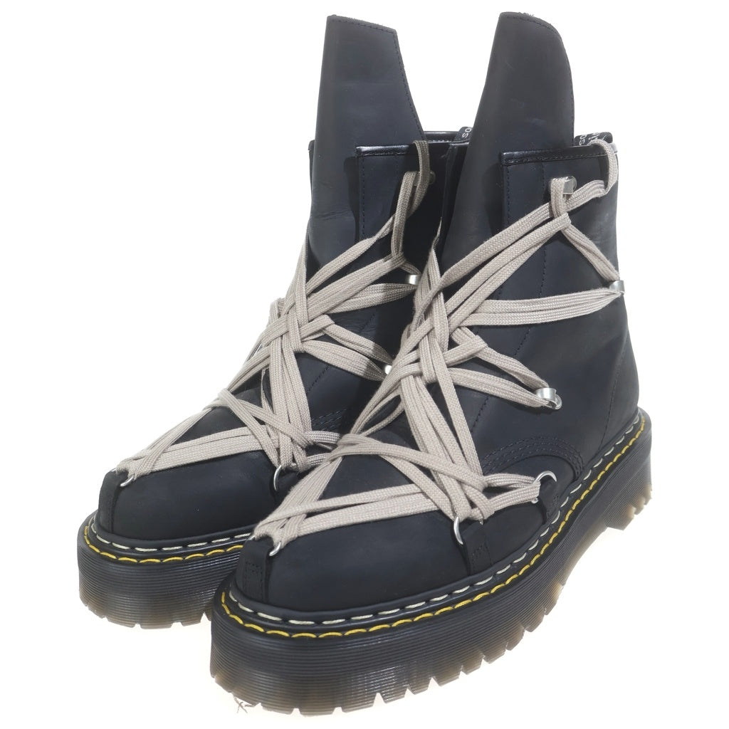 Rick Owens(リックオウエンス) ×Dr.Martens 1460 Quad Sole Mega Lace Boot ドクターマーチン メガレース サイドジップ ハイカットブーツ ブラック 41818001