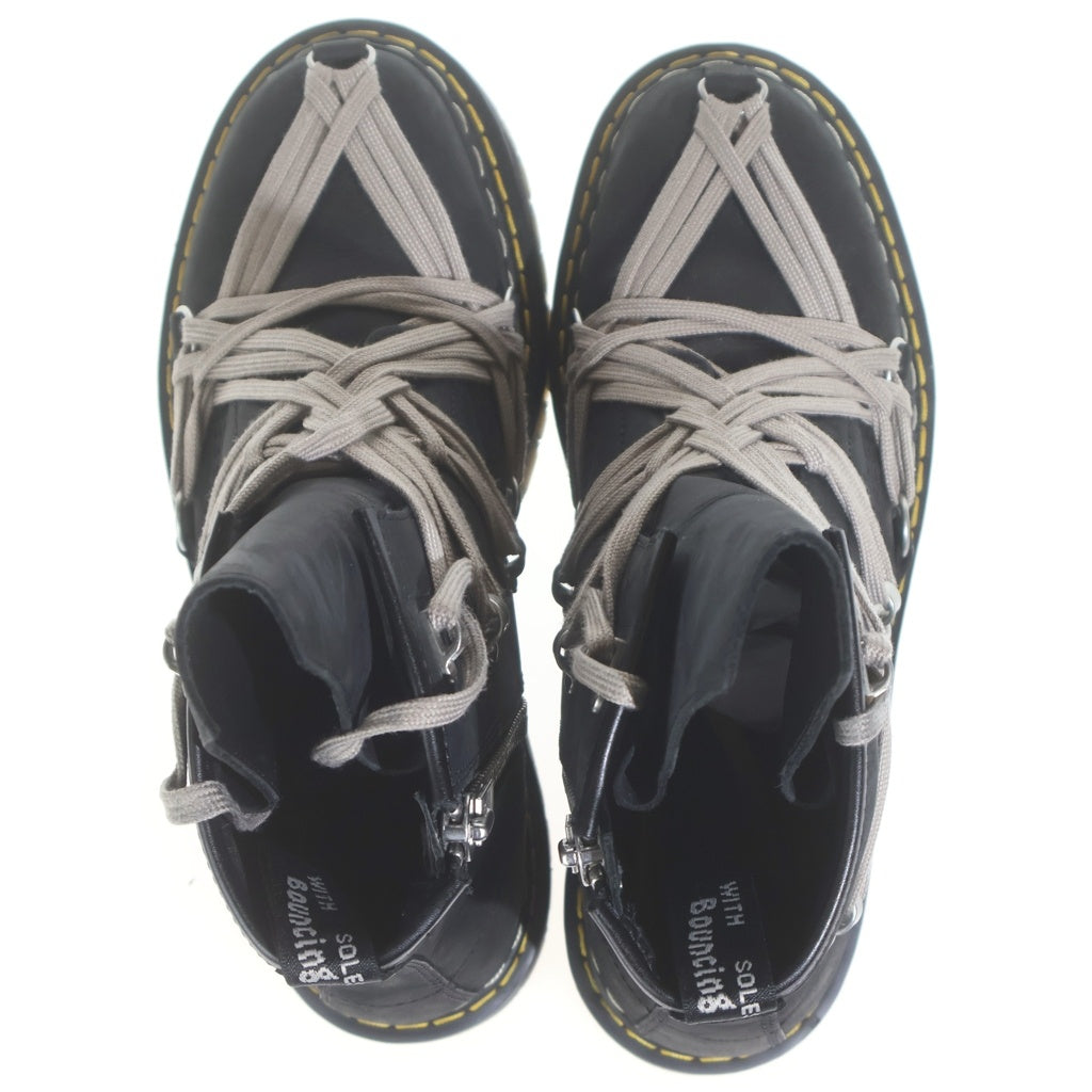 Rick Owens(リックオウエンス) ×Dr.Martens 1460 Quad Sole Mega Lace Boot ドクターマーチン メガレース サイドジップ ハイカットブーツ ブラック 41818001