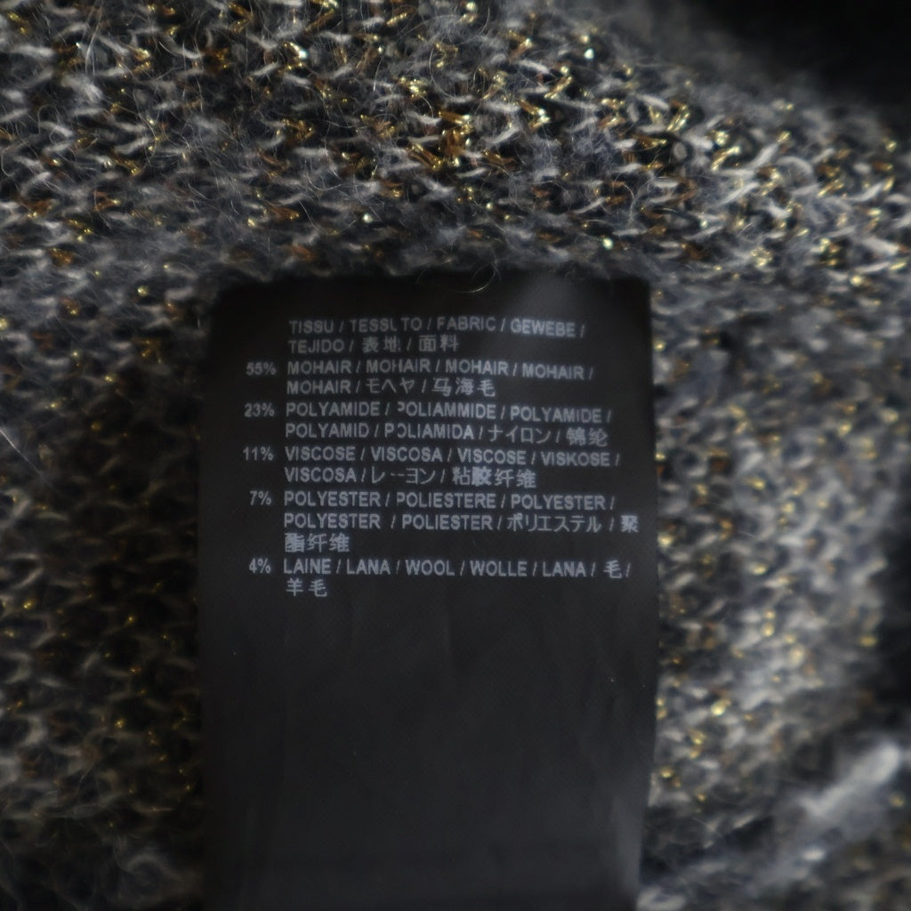 SAINT LAURENT PARIS(サンローランパリ) レオパード 総柄 モヘア ニット セーター グレー 386335 Y1QR1