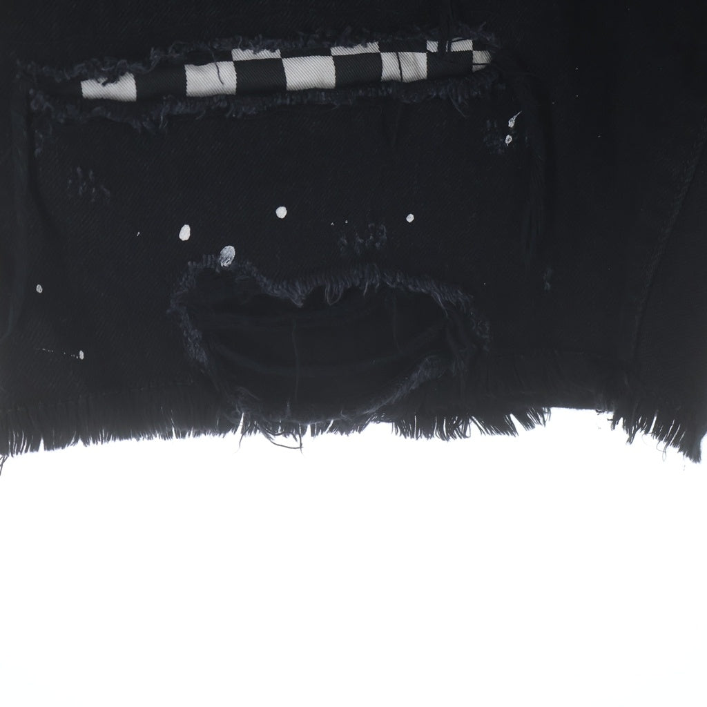 AMIRI(アミリ) 18SS ART PATCH PAINTED DENIM SHORT ダメージ加工 デニムショーツ ハーフパンツ ブラック