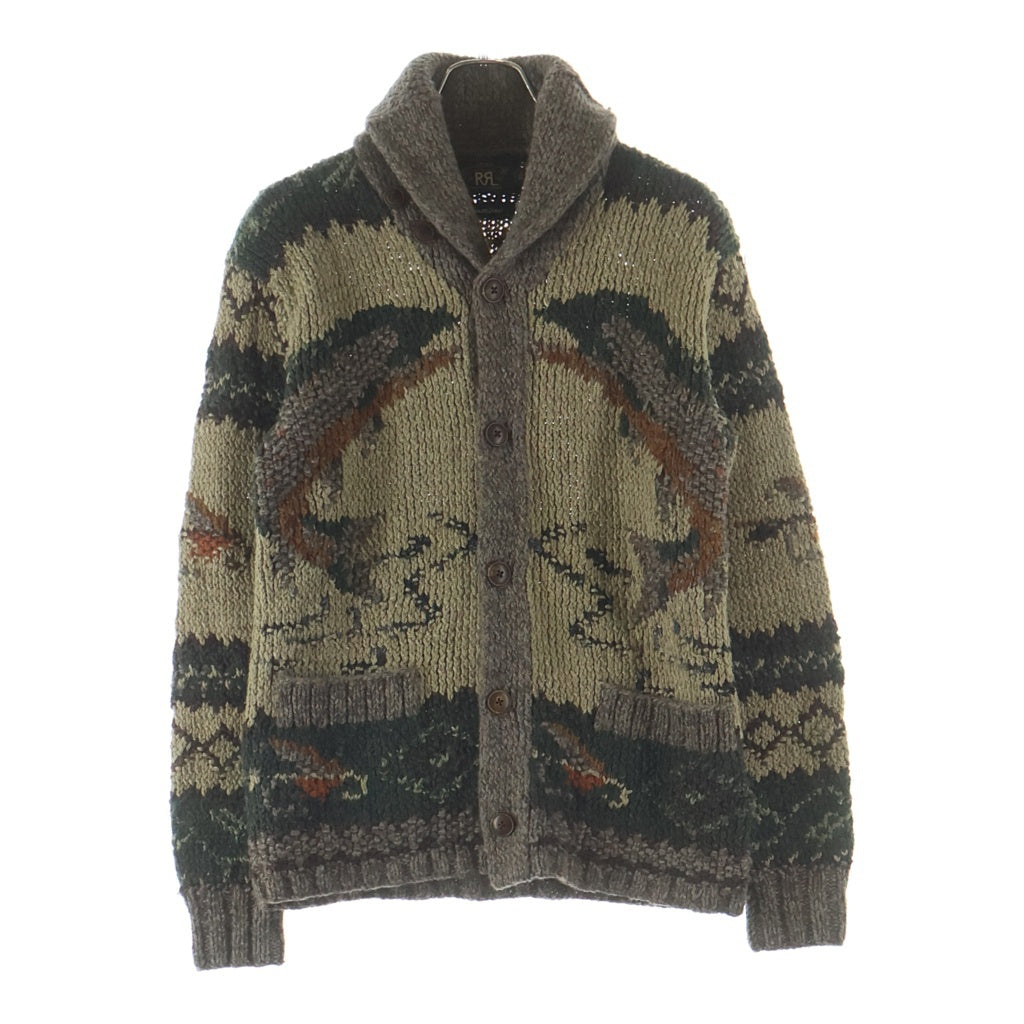 RRL(ダブルアールエル) HAND KNIT SHAWL CARDIGAN 一つ星 ハンドニット ウール ショールカラー カーディガン ベージュ