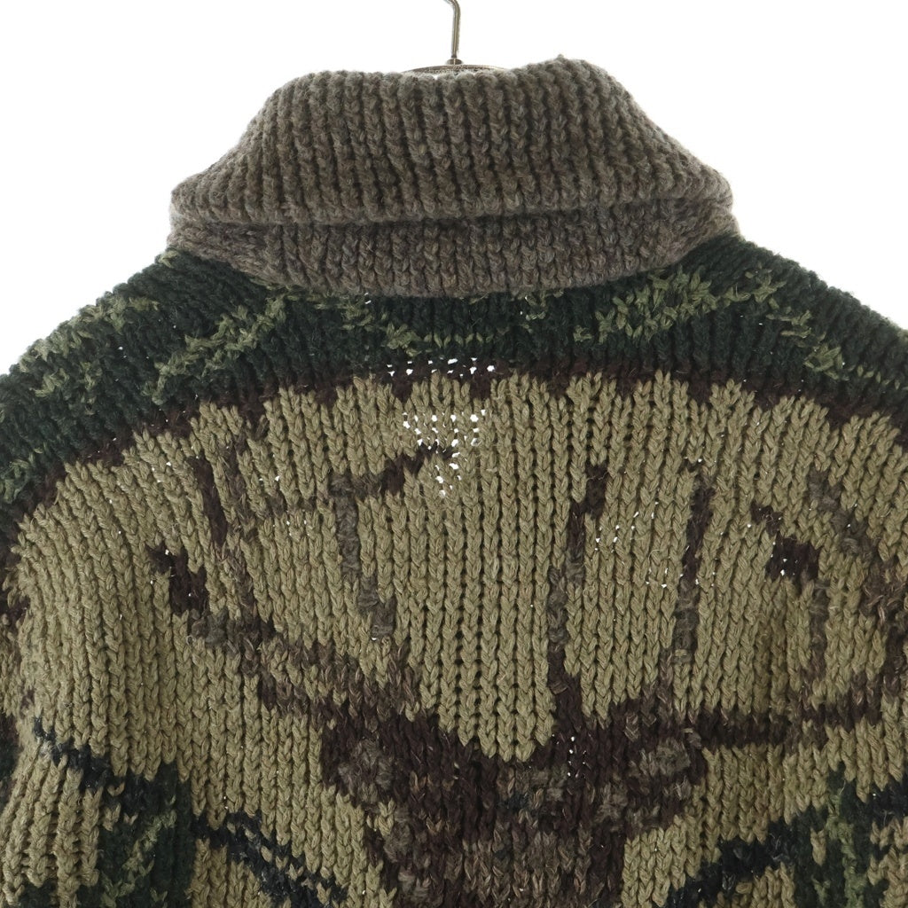 RRL(ダブルアールエル) HAND KNIT SHAWL CARDIGAN 一つ星 ハンドニット ウール ショールカラー カーディガン ベージュ