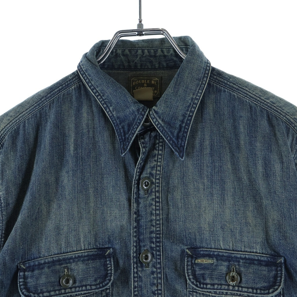 RRL(ダブルアールエル) シャンブレー デニム 長袖シャツ インディゴ
