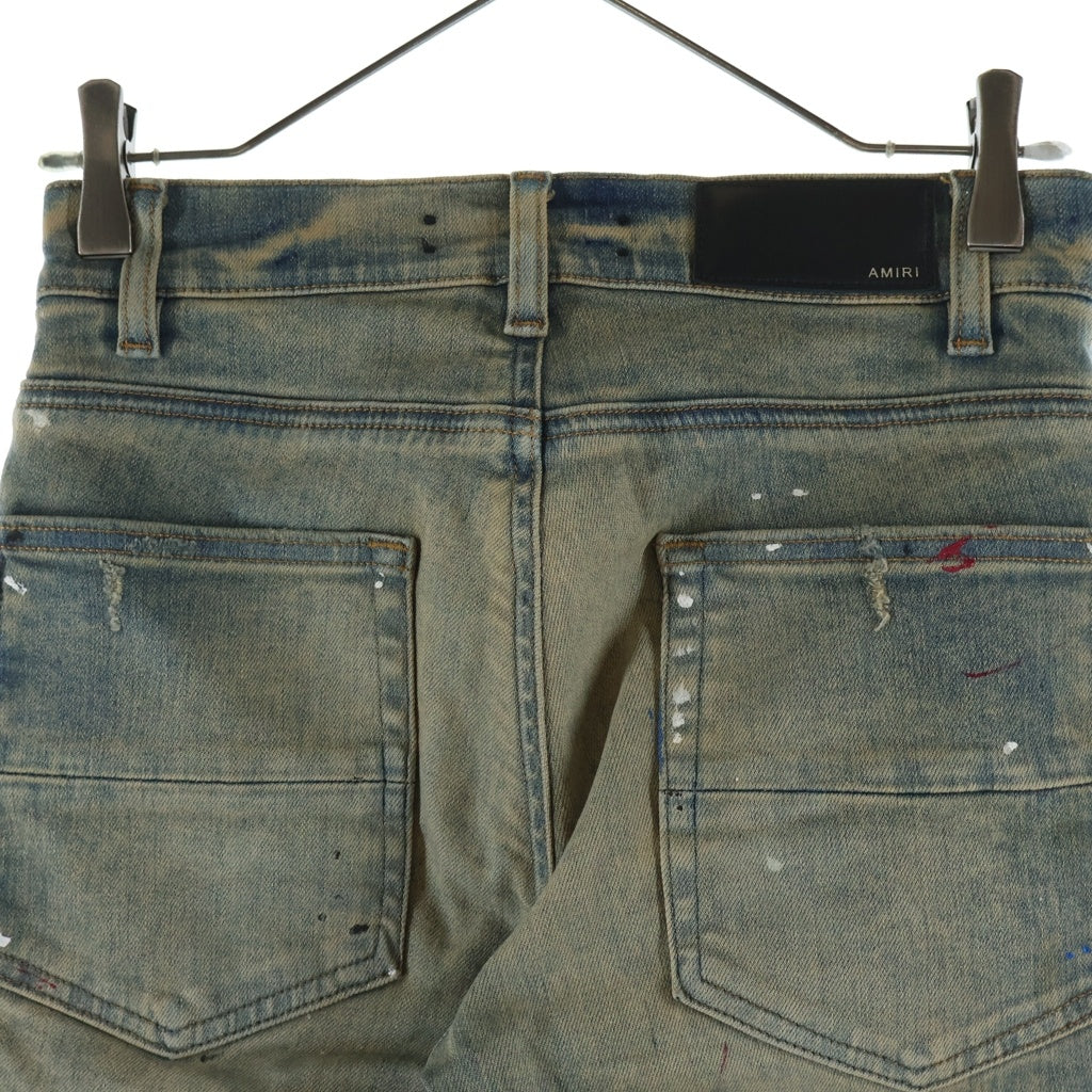 AMIRI(アミリ) 18AW ARTIST BROKEN JEAN アーティスト ブロークン ペイント ラメ ダメージ加工 デニム スキニーパンツ インディゴ