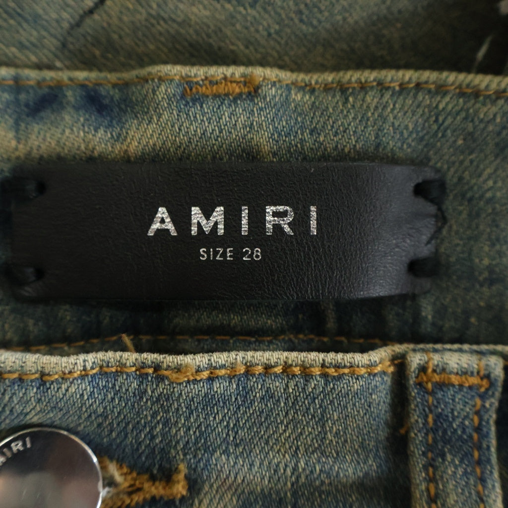 AMIRI(アミリ) 18AW ARTIST BROKEN JEAN アーティスト ブロークン ペイント ラメ ダメージ加工 デニム スキニーパンツ インディゴ
