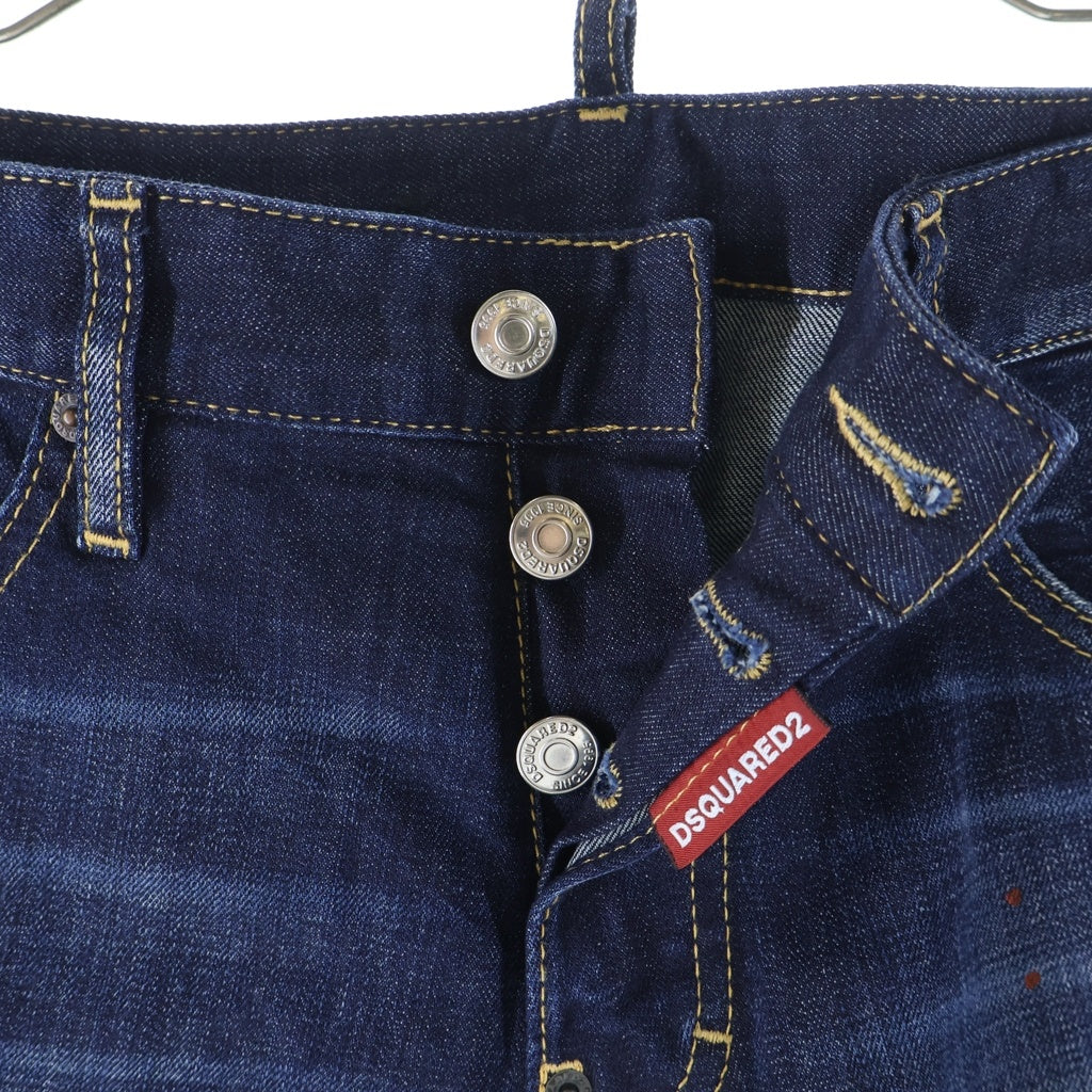 DSQUARED2(ディースクエアード) SEXY MERCURY JEAN セクシー マーキュリー ペイント ワッペンロゴ ストレッチ スキニーデニムパンツ インディゴ S74LB0766