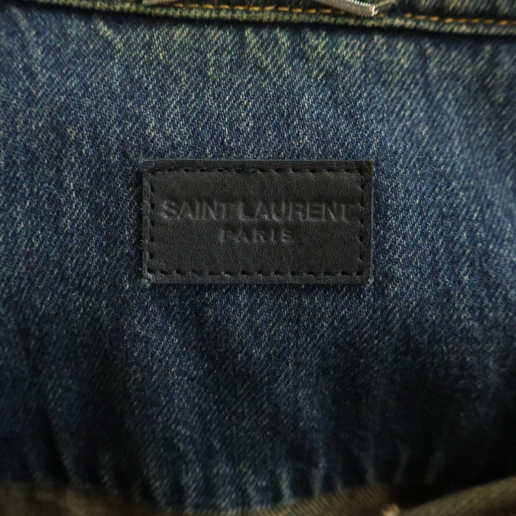 SAINT LAURENT PARIS(サンローランパリ) 15SS Damaged Denim Jacket ダメージ加工 トラッカー デニムジャケット インディゴ 377890 YYS07