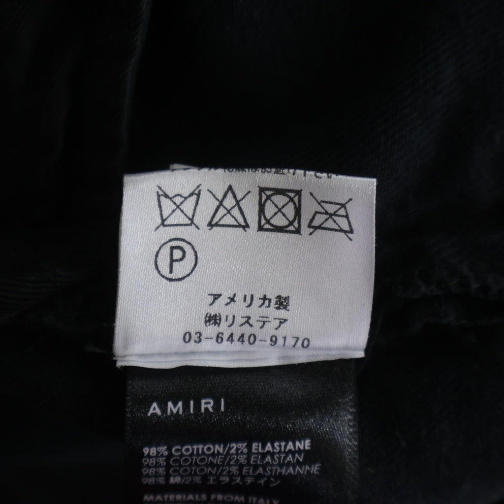 AMIRI(アミリ) MX1 PAINTED JEANS ダメージ加工 ペイント ラメ ストレッチ デニム スキニーパンツ ブラック