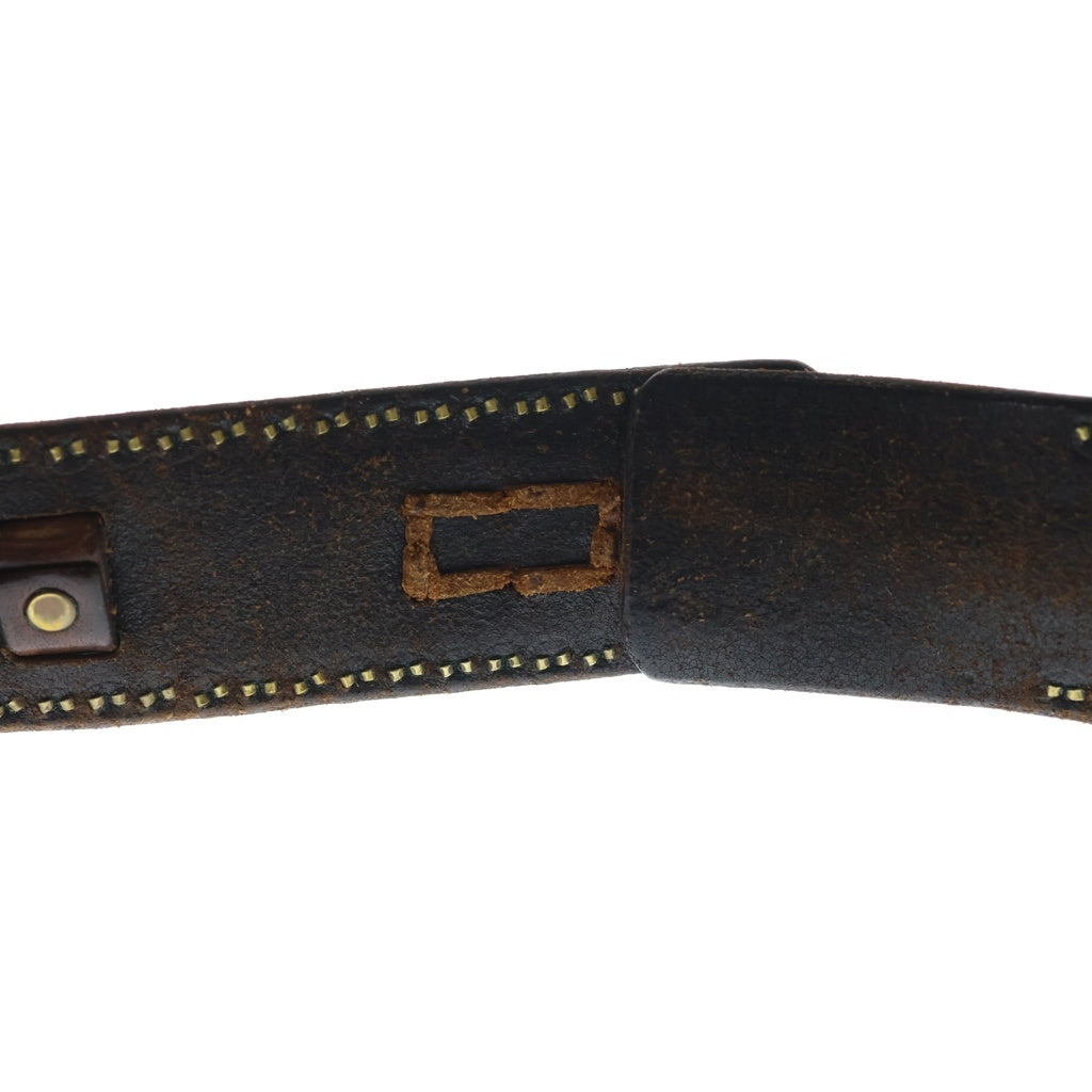 RRL(ダブルアールエル) スタッズ ロープ柄 レザー ベルト ブラウン