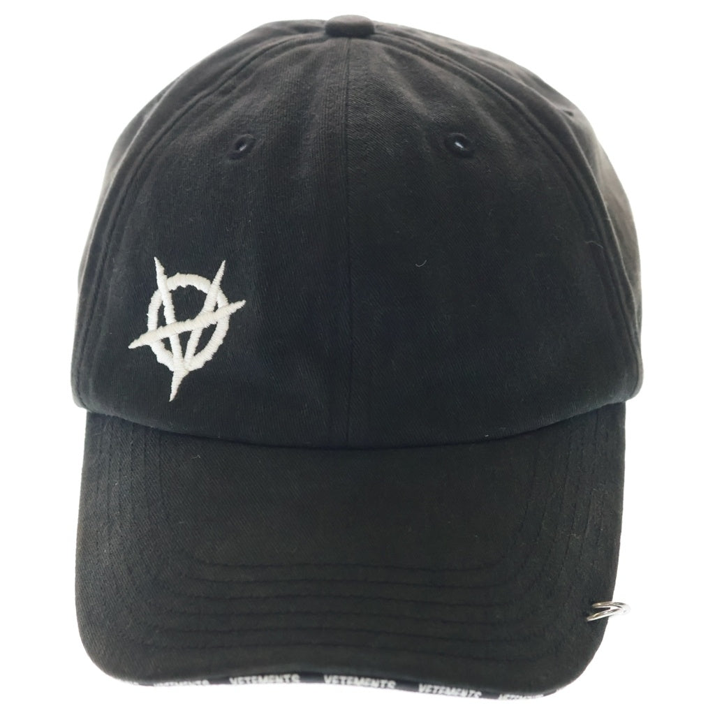 VETEMENTS(ヴェトモン) 19AW ×Reebok Anarchy Cap リーボック アナーキー ロゴ刺繍 ベースボールキャップ 帽子 ブラック
