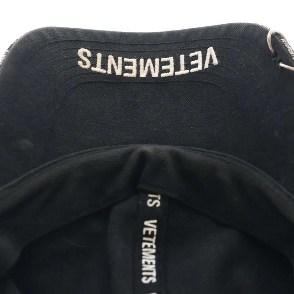 VETEMENTS(ヴェトモン) 19AW ×Reebok Anarchy Cap リーボック アナーキー ロゴ刺繍 ベースボールキャップ 帽子 ブラック