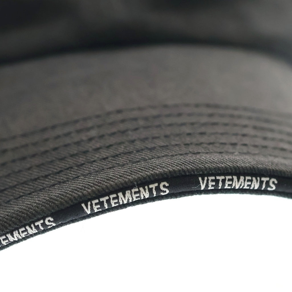 VETEMENTS(ヴェトモン) 19AW ×Reebok Anarchy Cap リーボック アナーキー ロゴ刺繍 ベースボールキャップ 帽子 ブラック