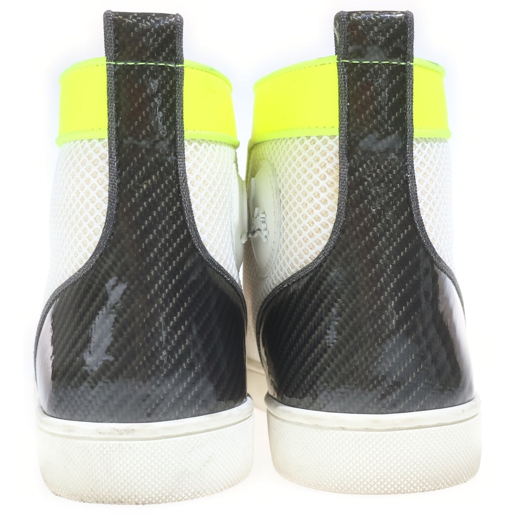 CHRISTIAN LOUBOUTIN(クリスチャンルブタン) ルゥスパイクス メッシュ ハイカットスニーカー ホワイト/イエロー