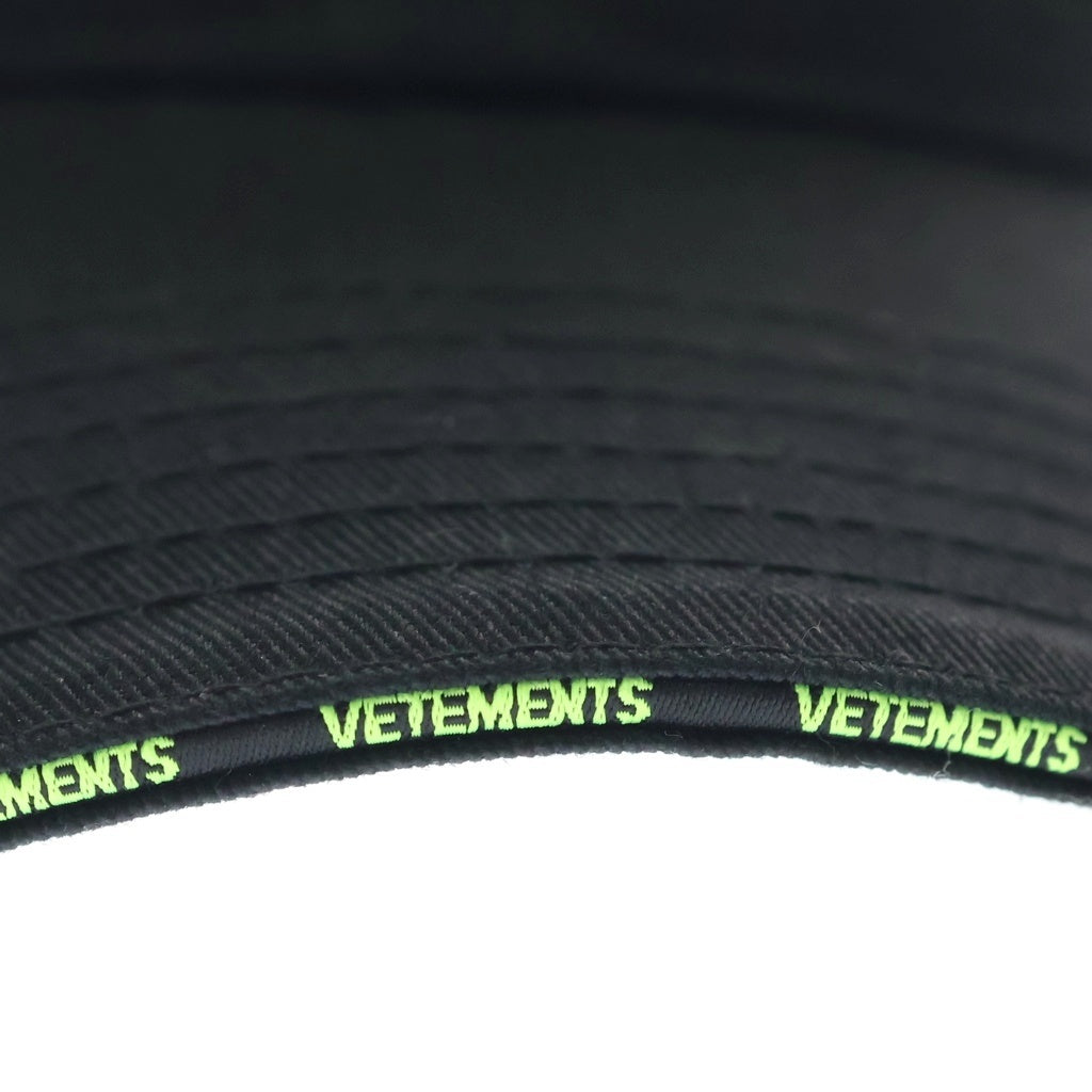VETEMENTS(ヴェトモン) 22SS Iconic Logo Cap アイコニックロゴ 刺繍 ベースボールキャップ 帽子 ブラック UE52CA100X