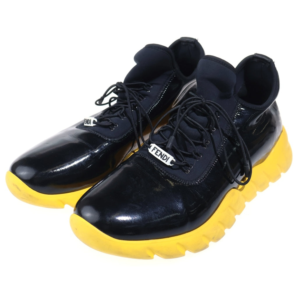 FENDI(フェンディ) シェードエフェクト FFロゴ ローカットスニーカー ブラック/イエロー 7E1317