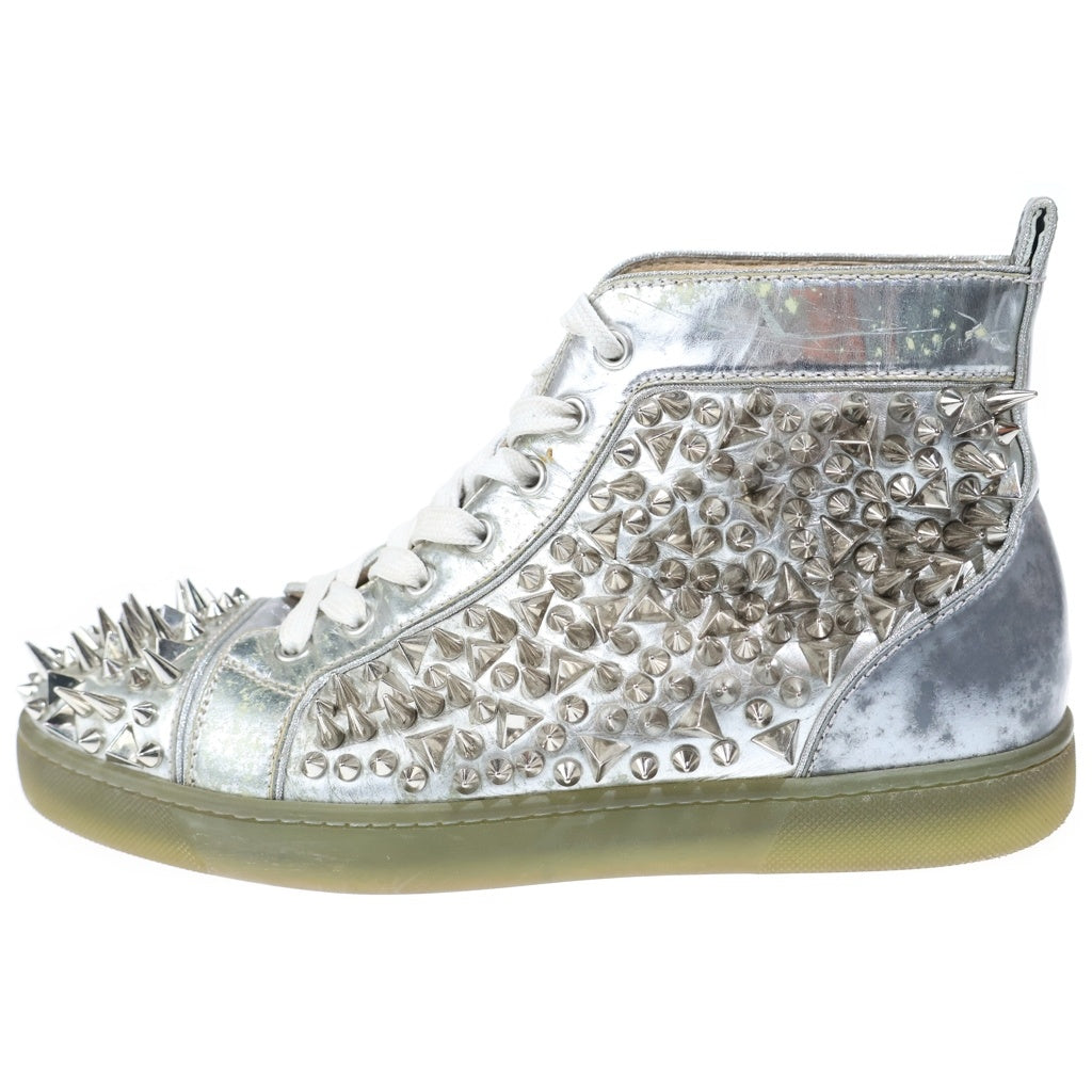 CHRISTIAN LOUBOUTIN(クリスチャンルブタン) ピックピック スタッズ パテント ハイカットスニーカー シルバー