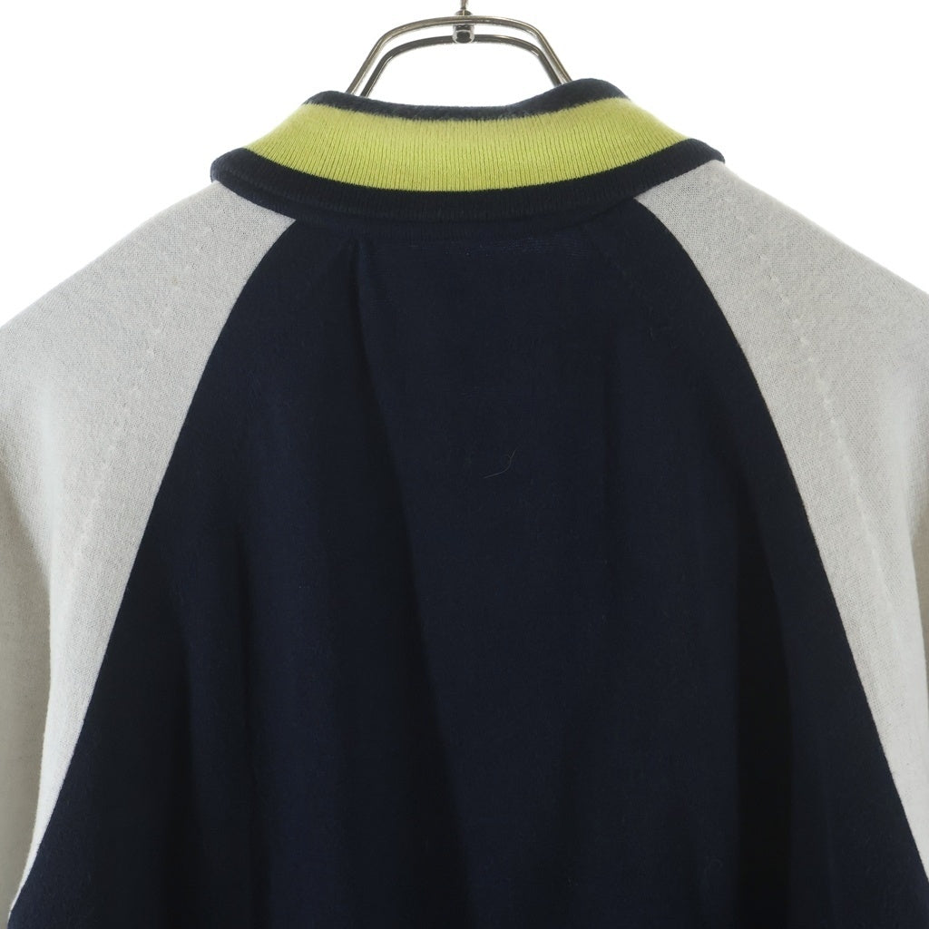 Sacai(サカイ) 16SS カシミヤ混 ニット ジャケット ブルゾン ネイビー/ホワイト 16-00994M