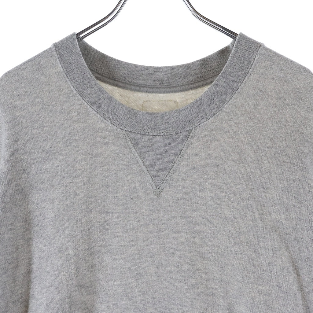VISVIM(ヴィスヴィム) 23AW COURT SWEAT L/S C/WS カシミヤ混 クルーネック コートスウェット トレーナー グレー