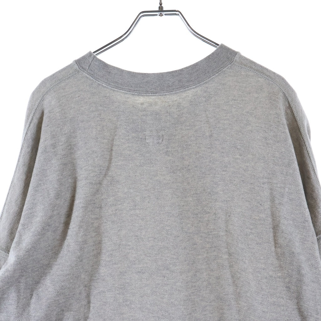 VISVIM(ヴィスヴィム) 23AW COURT SWEAT L/S C/WS カシミヤ混 クルーネック コートスウェット トレーナー グレー