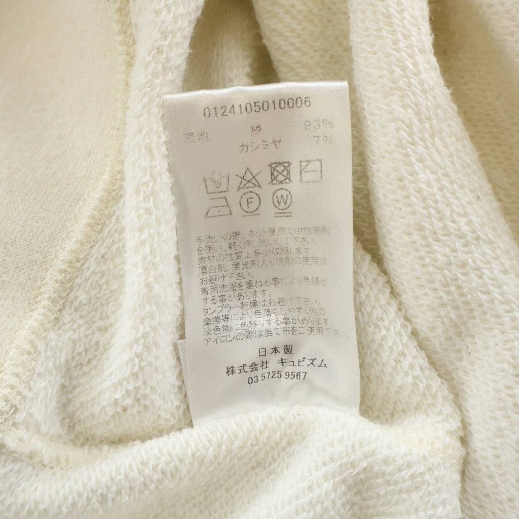 VISVIM(ヴィスヴィム) 24SS COURT SWEAT L/S C/WS カシミヤ混 クルーネック コートスウェット トレーナー アイボリー