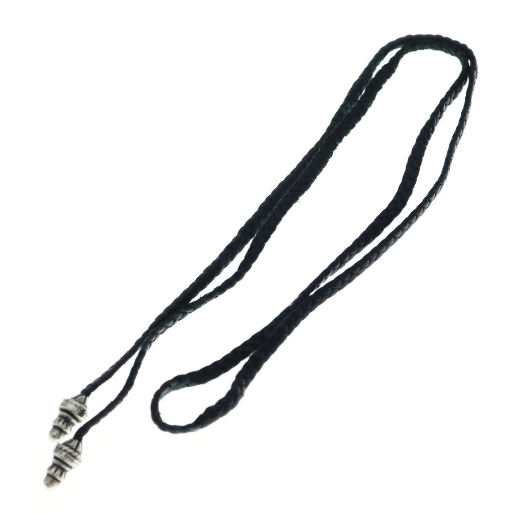 CHROME HEARTS(クロムハーツ) LEATHER BRAID レザーブレード ボロチップ ブラック/シルバー