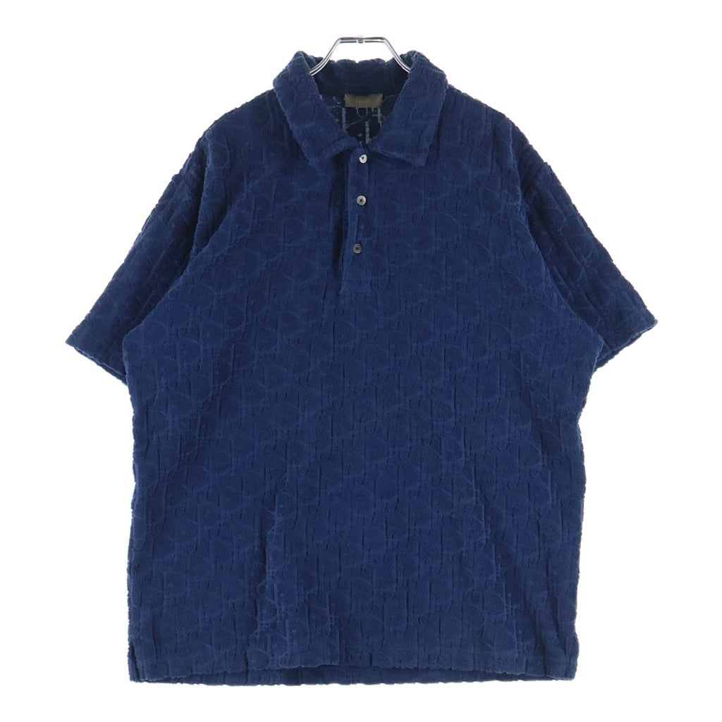 DIOR(ディオール) オブリークジャガード パイル地 半袖 ポロシャツ ネイビー 113J812A0614