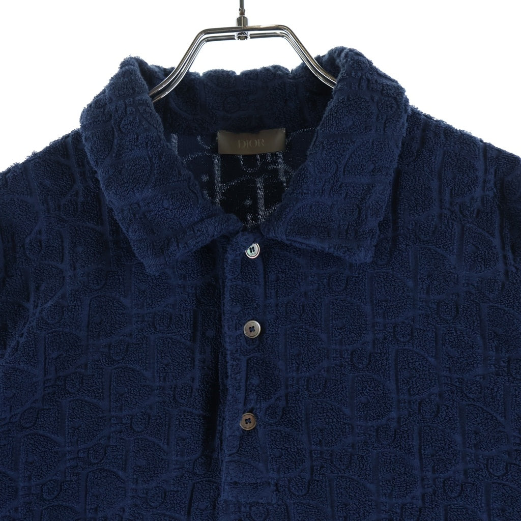 DIOR(ディオール) オブリークジャガード パイル地 半袖 ポロシャツ ネイビー 113J812A0614