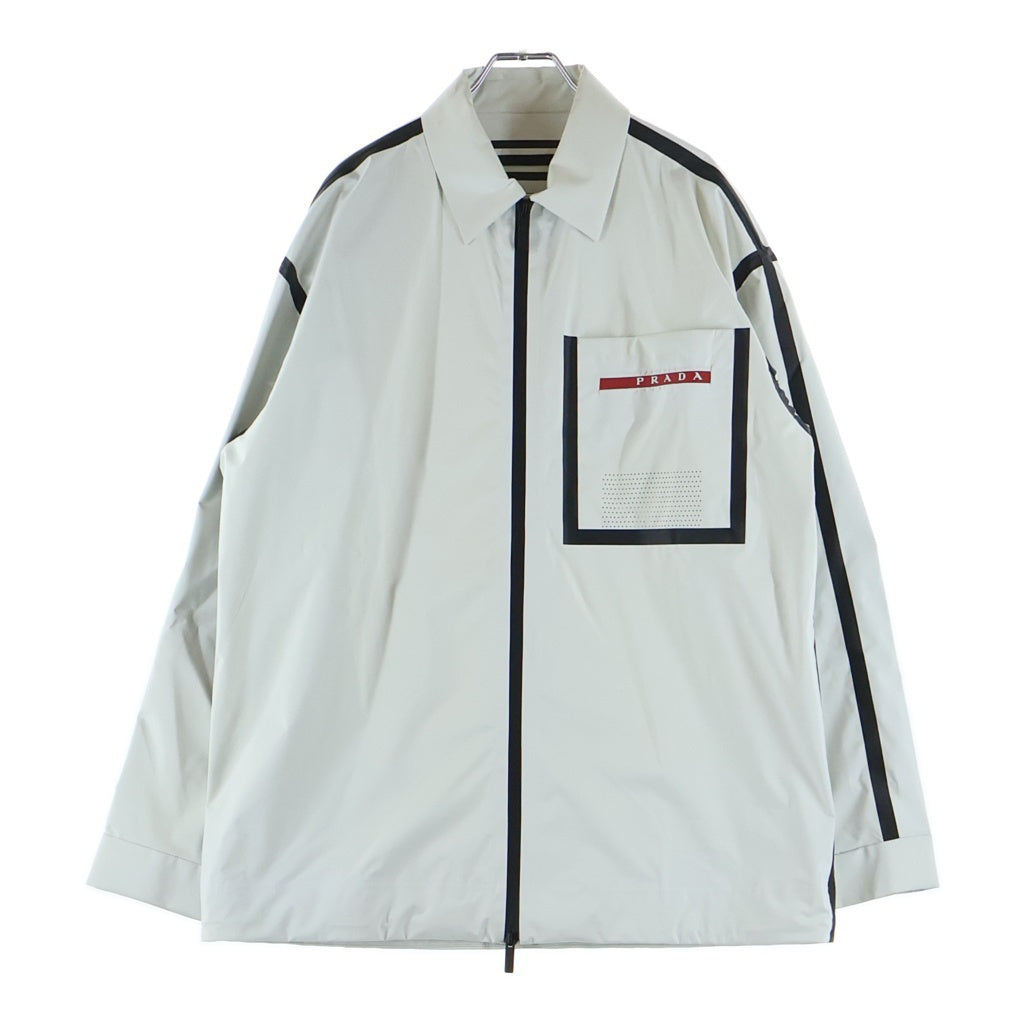 PRADA SPORT(プラダ スポーツ) 23SS ポケットラバーロゴ ジップアップ ジャケット ホワイト SC638